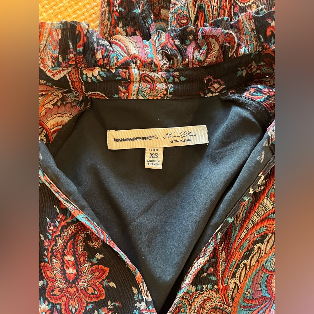 Western Style Banana Republic x Olivia Palermo Paisley Tie-Neck Silk Dress - Picture 8 of 8